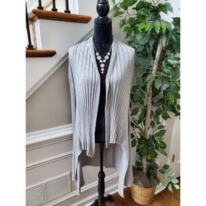Apt.9 Women's Gray Cotton Long Sleeve Open Front Cardigan Sweater Size Small